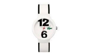 LACOSTE GOA BLACK AND WHITE RUBBER STRAP