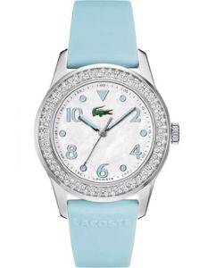 LACOSTE ADVANTAGE CRYSTAL LIGHT BLUE RUBBER STRAP