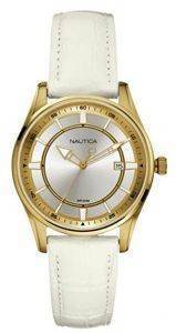 NAUTICA NCT 500 WHITE LEATHER STRAP GOLD CASE NAUTICA NCT 500 WHITE LEATHER STRAP GOLD CASE