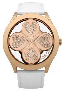 MORGAN DE TOI ROSE GOLD WHITE LEATHER STRAP