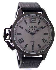 ������� ����� OOZOO STEEL LEFTY XXL BLACK LEATHER STRAP 50MM