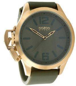 ΓΥΝΑΙΚΕΙΟ ΡΟΛΟΙ OOZOO STEEL XL GOLD GREEN RUBBER STRAP ΓΥΝΑΙΚΕΙΟ ΡΟΛΟΙ OOZOO STEEL XL GOLD GREEN RUBBER STRAP