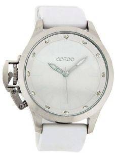   OOZOO STEEL XXL WHITE CRYSTAL RUBBER STRAP