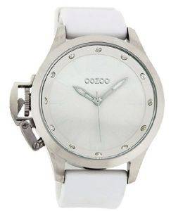  OOZOO STEEL XL WHITE CRYSTAL RUBBER STRAP