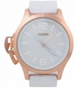   OOZOO STEEL XXL ROSE GOLD WHITE RUBBER STRAP OS271