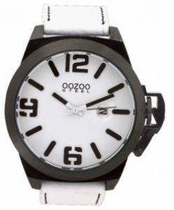   OOZOO STEEL XL WHITE LEATHER STRAP