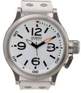   OOZOO STEEL XL WHITE LEATHER STRAP