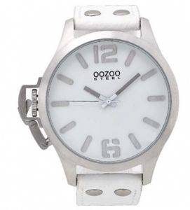   OOZOO STEEL LEFTY L WHITE LEATHER STRAP