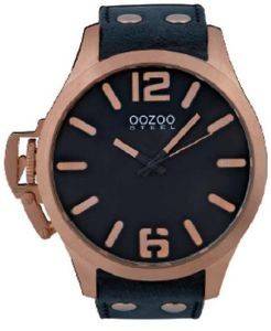   OOZOO STEEL XXL ROSE GOLD GREY LEATHER STRAP