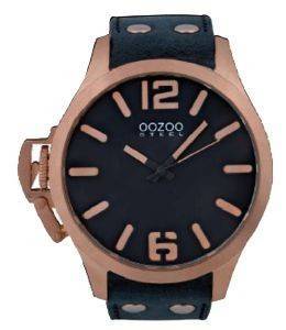   OOZOO STEEL XL ROSE GOLD GREY LEATHER STRAP