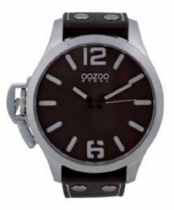 ΓΥΝΑΙΚΕΙΟ ΡΟΛΟΙ OOZOO STEEL XL DARK GREY LEATHER STRAP ΓΥΝΑΙΚΕΙΟ ΡΟΛΟΙ OOZOO STEEL XL DARK GREY LEATHER STRAP
