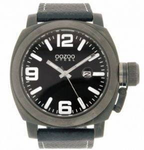 ΑΝΔΡΙΚΟ ΡΟΛΟΙ OOZOO STEEL XXL BLACK LEATHER STRAP ΑΝΔΡΙΚΟ ΡΟΛΟΙ OOZOO STEEL XXL BLACK LEATHER STRAP