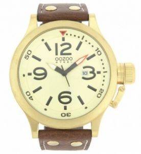 ΑΝΔΡΙΚΟ ΡΟΛΟΙ OOZOO STEEL XXL GOLD BROWN LEATHER STRAP ΑΝΔΡΙΚΟ ΡΟΛΟΙ OOZOO STEEL XXL GOLD BROWN LEATHER STRAP