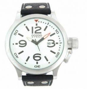 ������� ����� OOZOO STEEL XXL WHITE BLACK LEATHER STRAP