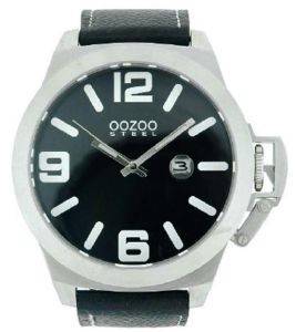 ΑΝΔΡΙΚΟ ΡΟΛΟΙ OOZOO STEEL XXL BLACK LEATHER STRAP ΑΝΔΡΙΚΟ ΡΟΛΟΙ OOZOO STEEL XXL BLACK LEATHER STRAP