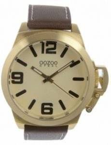   OOZOO STEEL XL GOLD BROWN LEATHER STRAP