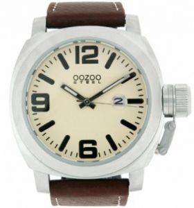 ΑΝΔΡΙΚΟ ΡΟΛΟΙ OOZOO STEEL XXL BROWN LEATHER STRAP ΑΝΔΡΙΚΟ ΡΟΛΟΙ OOZOO STEEL XXL BROWN LEATHER STRAP