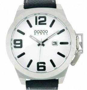 ������� ����� OOZOO STEEL XXL WHITE BLACK LEATHER STRAP