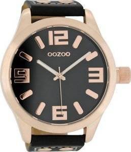    OOZOO TIMEPIECES XXL BLACK LEATHER STRAP 51MM C1109
