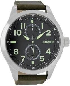 ΑΝΔΡΙΚΟ ΡΟΛΟΙ OOZOO XXL ΤIMEPIECES BLACK LEATHER STRAP C6762 ΑΝΔΡΙΚΟ ΡΟΛΟΙ OOZOO XXL ΤIMEPIECES BLACK LEATHER STRAP C6762