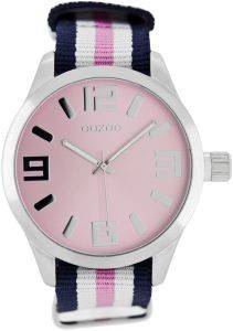 ΓΥΝΑΙΚΕΙΟ ΡΟΛΟΙ OOZOO XXL TIMEPIECES MULTICOLOR FABRIC STRAP B6608 ΓΥΝΑΙΚΕΙΟ ΡΟΛΟΙ OOZOO XXL TIMEPIECES MULTICOLOR FABRIC STRAP B6608