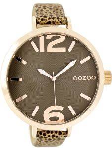 ΓΥΝΑΙΚΕΙΟ ΡΟΛΟΙ OOZOO XXL ROSE GOLD BROWN LEATHER STRAP C7963 ΓΥΝΑΙΚΕΙΟ ΡΟΛΟΙ OOZOO XXL ROSE GOLD BROWN LEATHER STRAP C7963