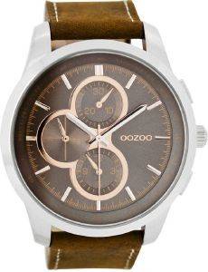   OOZOO TIMEPIECES XXL BROWN LEATHER STRAP C7828
