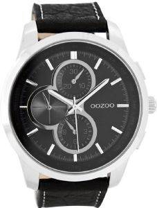   OOZOO TIMEPIECES XXL BLACK LEATHER STRAP C7829