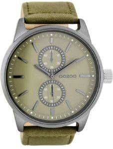   OOZOO TIMEPIECES XXL KHAKI LEATHER STRAP C7837