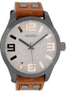   OOZOO TIMEPIECES XXL BROWN LEATHER STRAP C8465