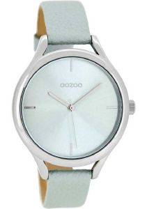   OOZOO TIMEPIECES LIGHT GREY LEATHER STRAP C8346
