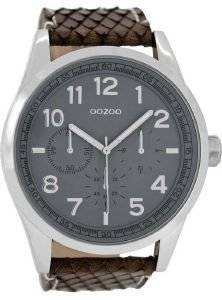   OOZOO TIMEPIECES XXL BROWN LEATHER STRAP C8287