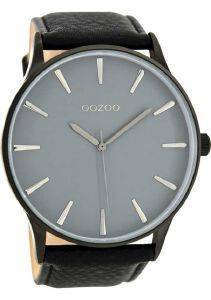   OOZOO TIMEPIECES XXL BLACK LEATHER STRAP C8234