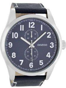   OOZOO TIMEPIECES XXL BLUE LEATHER STRAP C8222