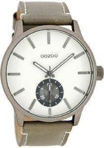   OOZOO TIMEPIECES XL BEIGE LEATHER STRAP C8215