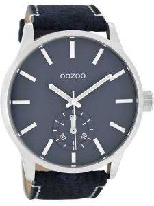   OOZOO TIMEPIECES XXL BLUE LEATHER STRAP C8212