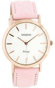 ��������� ����� OOZOO TIMEPIECES VINTAGE ROSE GOLD PINK LEATHER STRAP C8103
