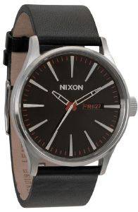   NIXON SENTRY LEATHER A105-000 BLACK