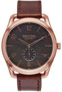   NIXON A465-1890 C45 LEATHER ROSE GOLD BROWN