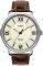   TIMEX SILVER CASE BROWN LEATHER STRAP