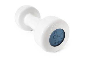 DUMB BELL ALARM CLOCK WHITE