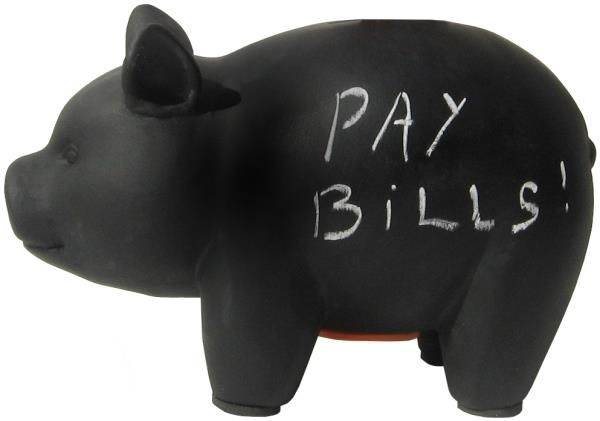 CAPITALIST PIG BLACKBOARD PIGGY BANK