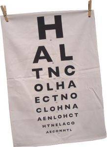 TEA TOWEL IN TUBE - EYE CHART DESIGN TEA TOWEL IN TUBE - EYE CHART DESIGN