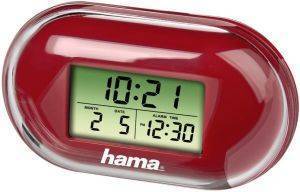 HAMA 104911 FASHION MINI TRAVELLING ALARM CLOCK RED