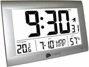 LA CROSSE WS8009 WALL CLOCK JUMBO DISPLAY SILVER