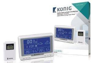 KONIG KN-WS500N WIRELESS WEATHER STATION WITH RADIO CONTROLLED CLOCK