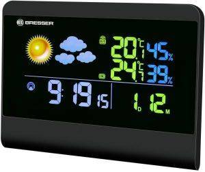 BRESSER TEMEOTREND COLOUR RADIO CONTROLLED WEATHER STATION BLACK