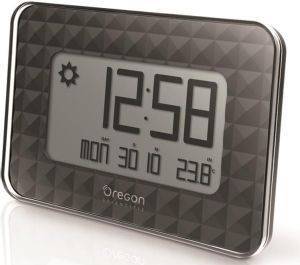 OREGON SCIENTIFIC JW208-BK GLAZE DIGITAL WALL CLOCK WEATHER STATION JUMBO BLACK