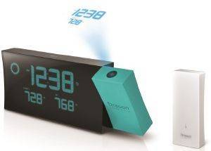 OREGON SCIENTIFIC BAR223PN-BK PRYSMA ATOMIC PROJECTION CLOCK WITH OUTDOOR TEMPERATURE/FORECAST BLUE