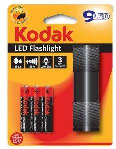 KODAK 9 LED FLASHLIGHT BLACK + 3XAAA